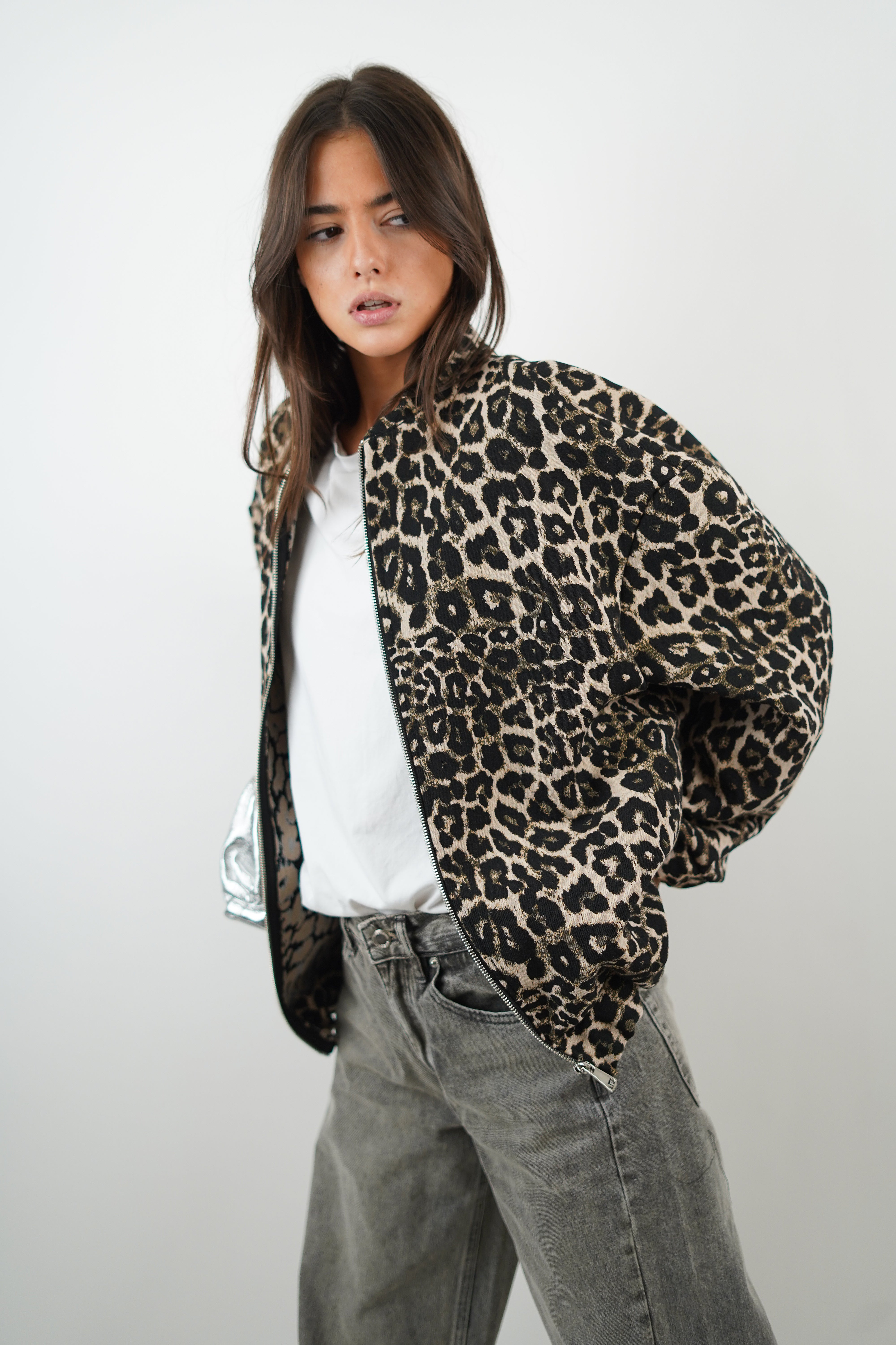 SOFIE™ | Leopard Print Bomber Jacket