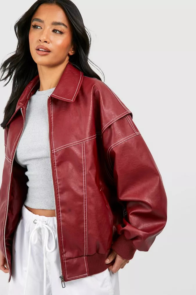 Faye | Oversized leather jacket