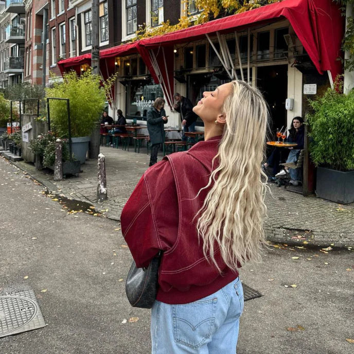 Faye | Oversized leren jasje